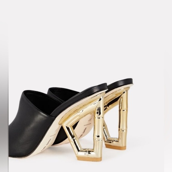 NWOB Cult Gaia Astaea Sandals Women's Black Open Toe Slip On bamboo-style - Picture 5 of 17